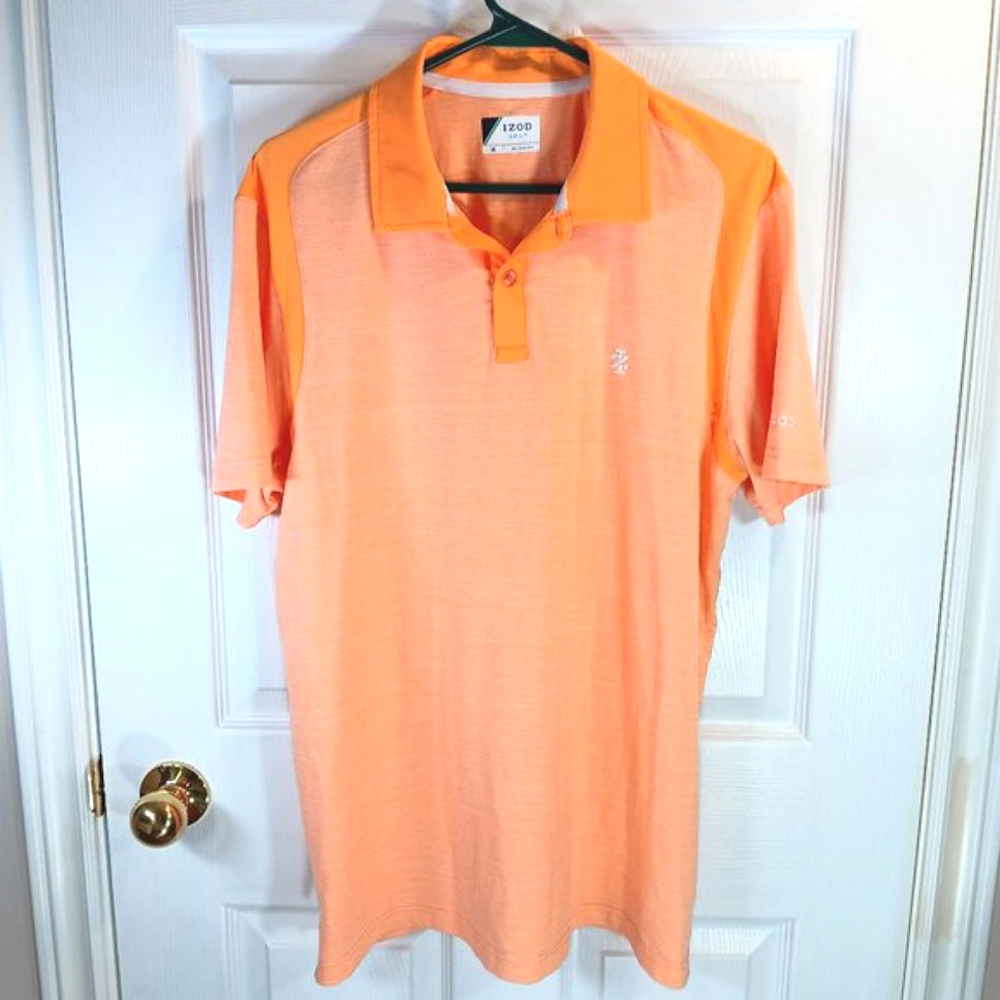 NWOT Izod Men's Peach Polo Shirt Collared Golf Top Size M Athletic